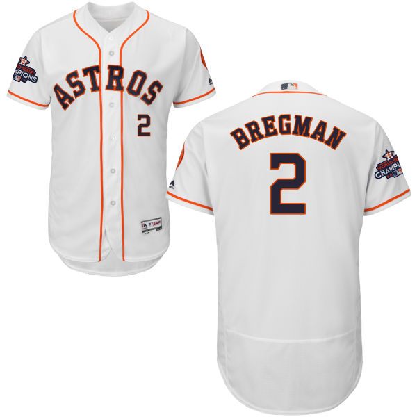 Astros #2 Alex Bregman White Flexbase Authentic Collection World Series Champions Stitched MLB Jersey
